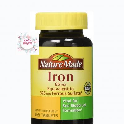 Viên uống bổ sung sắt Iron 65mg Nature Made 365 viên của Mỹ